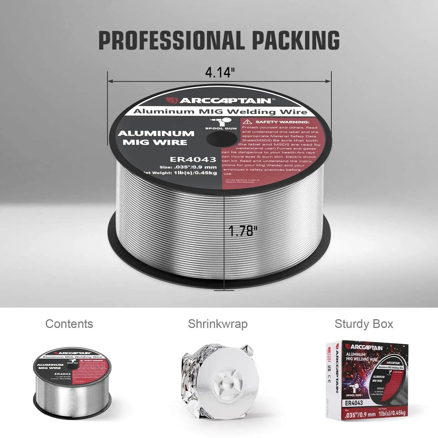 ER4043 Aluminum Welding Wire For MIG.035 Inch Diameter 1 Pound Spool AlSi5 Filler Metal Smooth Arc And Easy Welds image