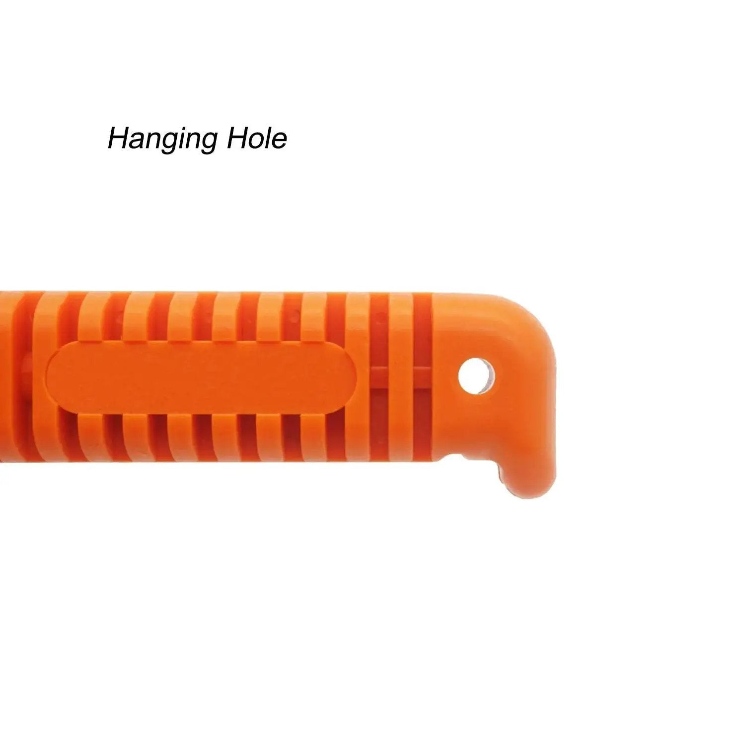 Close-up of Pro Grade Seam Roller Hand Roller handle showing hanging hole for easy storage and grip detail.