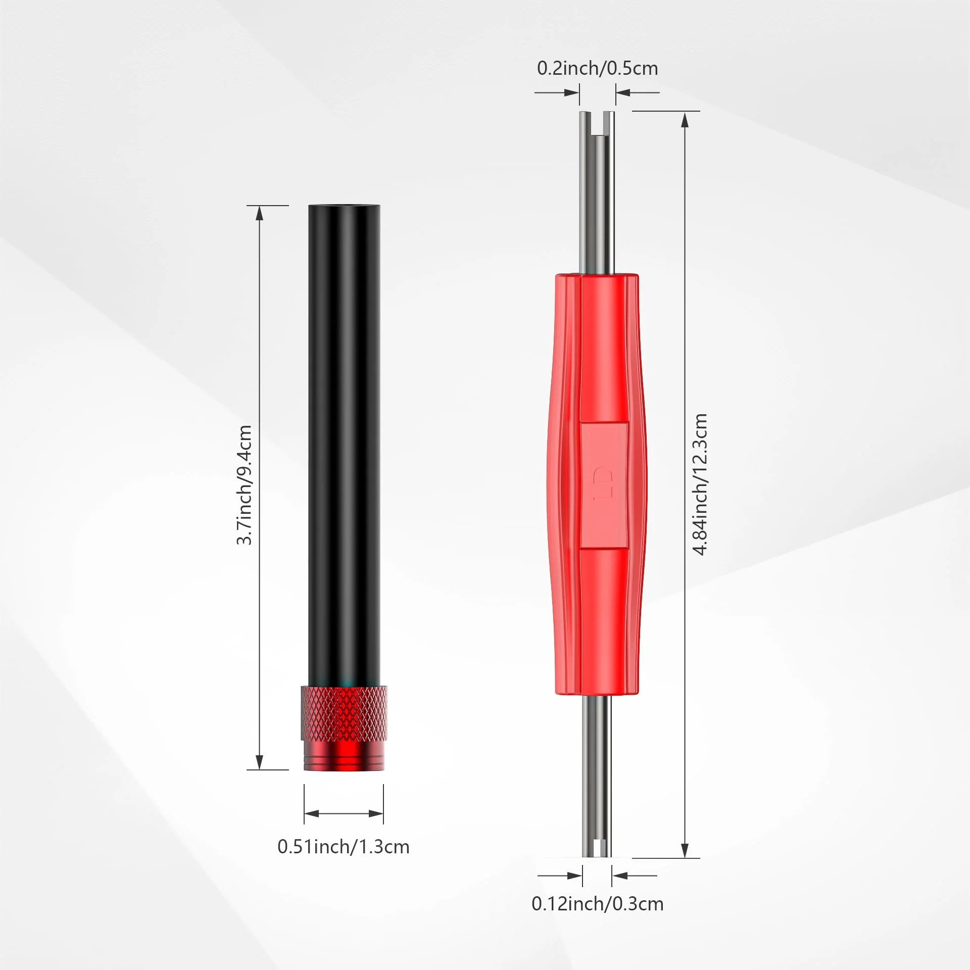 Evap Service Port Adapter Kit With Valve Removal Tool For Quick No Fuss Leaks Tests Easy Connection To Automotive Smoke Leak Testers And Accessories Universal Compatibility With Most Cars And Diagnostic Gear Speed Up Leak Diagnosis, side view showing size and design.
