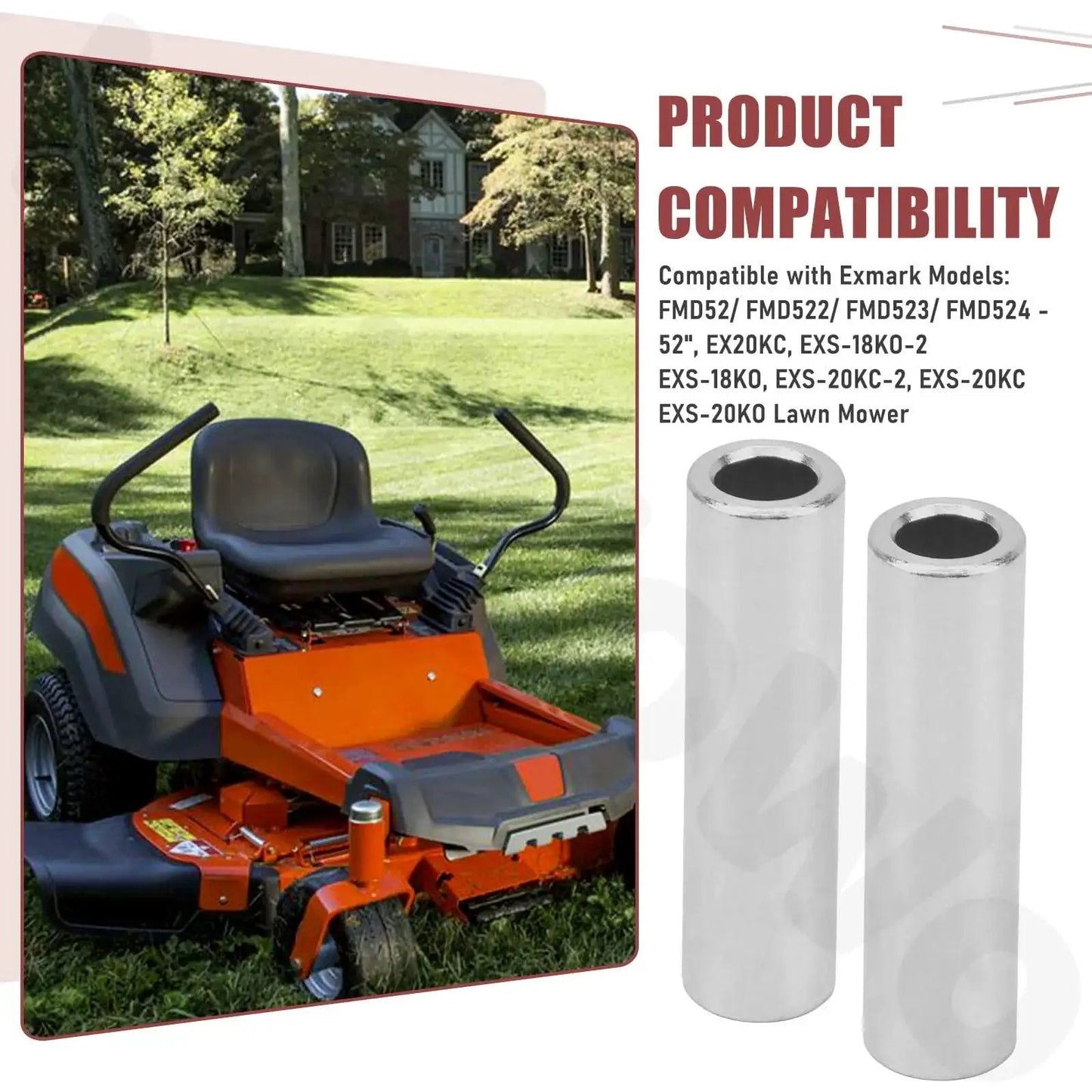 2 Pack Bearing Sleeve 1-513034 and Idler Bushing Pivot 1-603384 with Exmark Toro mower