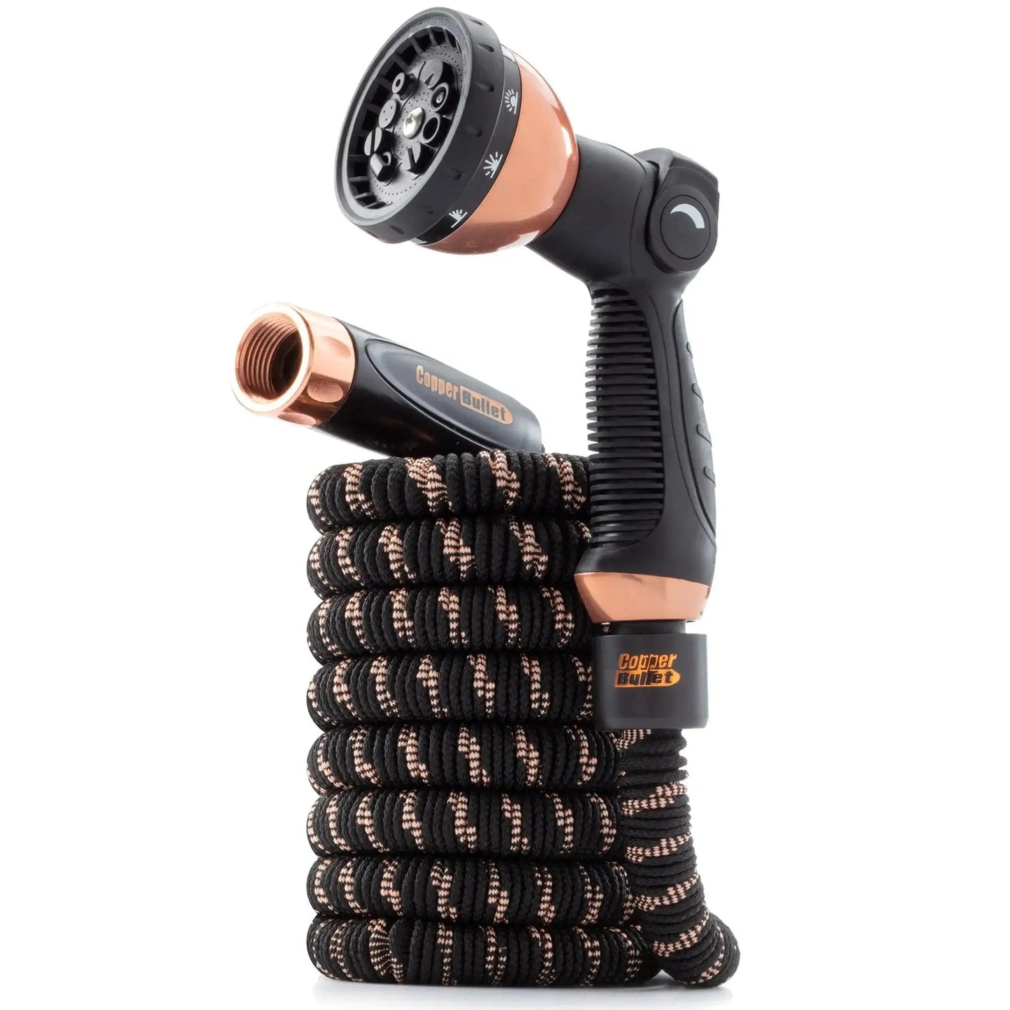 Expandable Garden Hose Copper Bullet With Ten Pattern Thumb Spray Nozzle As Seen On TV 650 PSI Lead Free Solid Copper Core