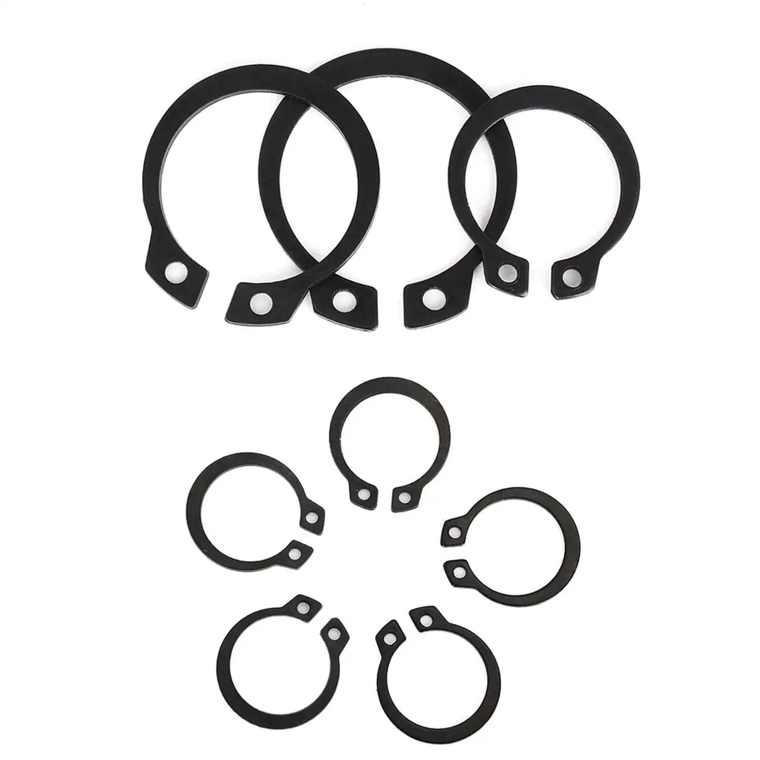 External Retaining Ring Set C Clips Circlip Kit 10 Pcs 40 To 48 Mm 65Mn Alloy Steel Snap Rings With Oxidized Black Finish