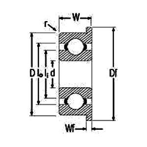 F6205-OPEN Flanged Miniature Bearing 25x52x15mm