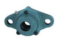 Front view of CUCFL217C 85mm 2-Bolt Flange Bearing Insert Single Unit, cast iron housing, wide inner ring, set-screw lock and 2 open covers