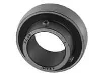 Front view of 30 mm Extra-Narrow Inner-Ring Set Screw B-Lock K006 - Light Duty, Spherical OD, AISI 52100 Steel Insert Bearing