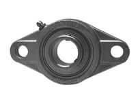 2-Bolt Flange Bearing MUCFL209 45mm Bore Stainless Steel Housing Set-Screw Lock Washdown Sealed Ball Bearing Wide Inner Ring M14 Bolt Size 1/8-27 NPT Grease Fitting Relubrication for Industrial Equipment