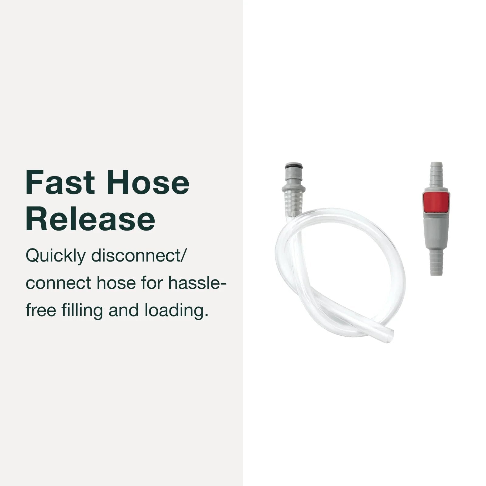 Hydraulics No Fuss Quick Connection Kit For Water Reservoir By Osprey Easy Disconnect For One Quarter Inch Hose With Bonus Male Connector and Hose To Link Water Filters Clear Design Premium Efficiency For Maximum Hydration On Trails And Expeditions, showing clear hose with connectors.
