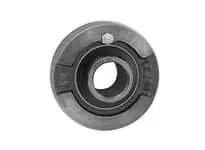 Front view of Single 1-1/16 in Set Screw Round Cartridge Bearing, Wide Fit Cast Iron Housing with Set-Screw Lock, Sealed Ball Bearing Insert.