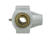 20mm Plastic Take-Up Housing Single Unit with Wide Zinc Set Screw, White Mount for 20mm bore bearings, Housed Support for Linear Slide Units, Sealed Ball Compatible