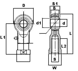 Female Rod End 8mm PHS8 Right hand Bearing