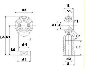 Female Rod End PHSB6 3/8 Right hand Bearing