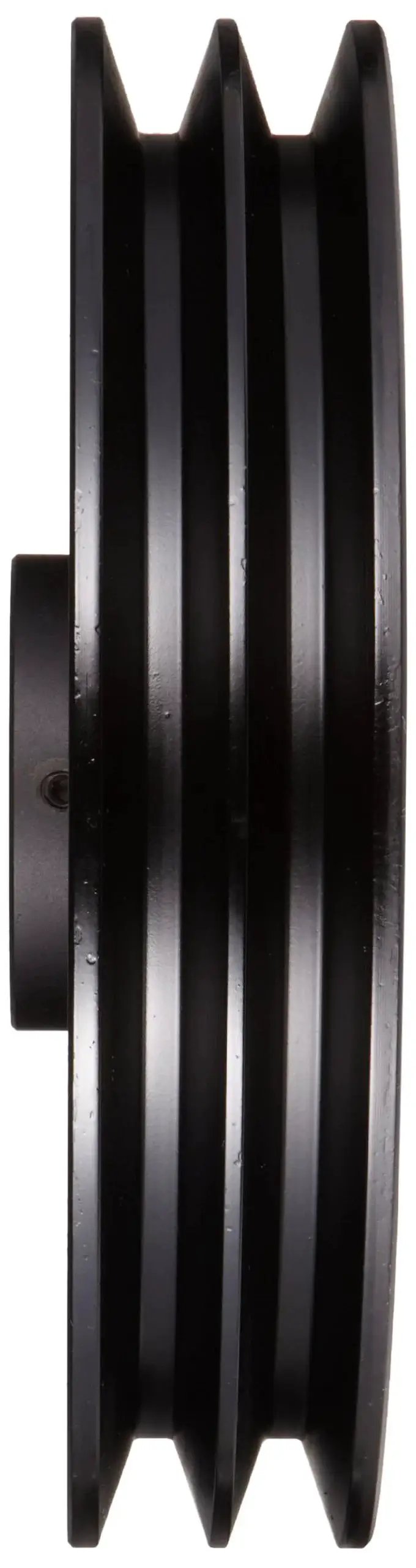 FHP Two Groove Sheave BS 2BK90 for 4L 5L or B belts, gray cast iron side view, 8.75 inch diameter, 3/4 inch bore, industrial use