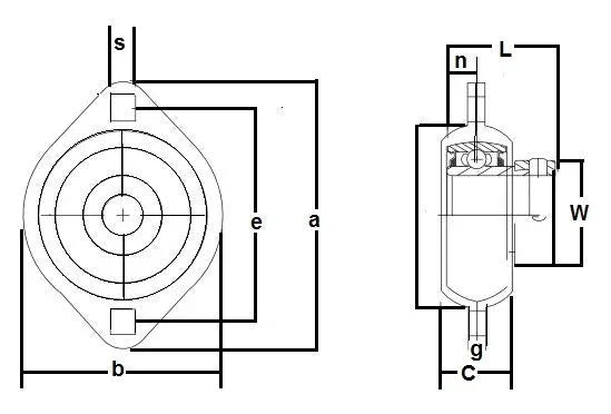 FHPFLZ207-22 Bearing Flange Pressed Steel 2 Bolt 1 3/8" Bearing