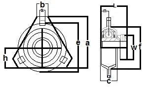 FHPFTZ205-14 Flange 3 Bolt Triangle 7/8 Inch Bearing