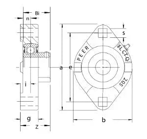 FHSFLCTQ202-10G Bearing Flange Ductile Flush 2 Bolt 9/16 Bearing