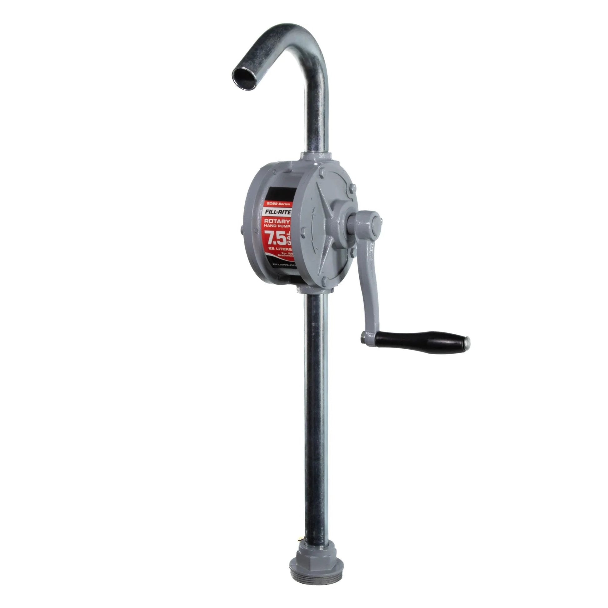 Fill-Rite SD62 Hand Pump Rotary 2-Vane Curved Spout with crank handle and gooseneck discharge