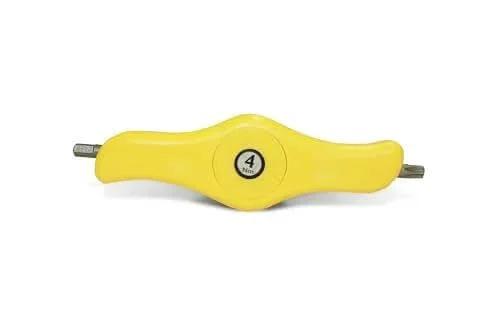 Front view of Fixed Torque Drive 4NM Yellow with 4 Nm setting and magnetic 1/4-inch hex drive, designed for precision fastening.