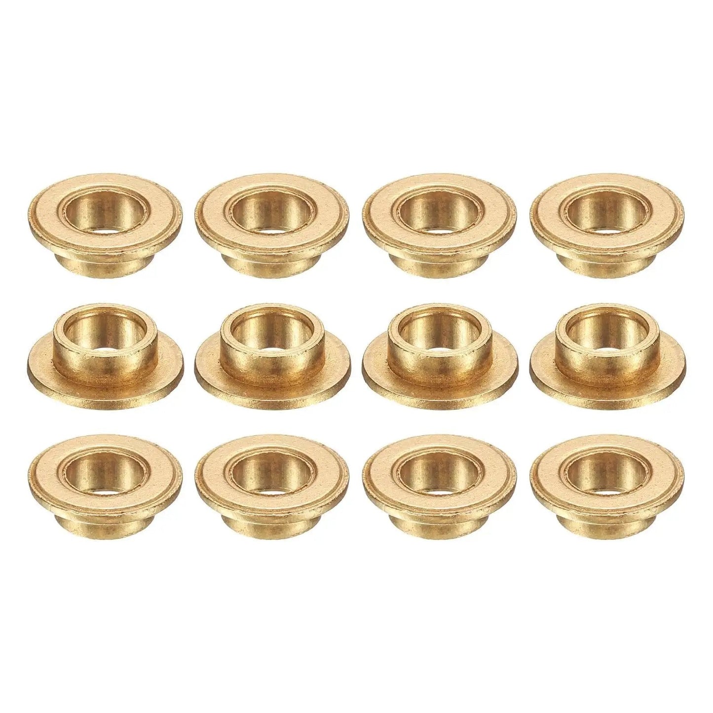 12 Pack Flange Sleeve Bearings 6mm Bore, 8mm Outer Diameter, 4mm Length, 12mm Flange Diameter, 1.2mm Flange Thickness, Self Lubricating Sintered Bronze Bushings