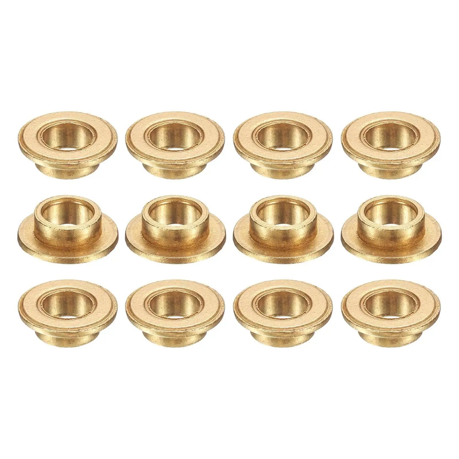 12 Pack Flange Sleeve Bearings 6mm Bore, 8mm Outer Diameter, 4mm Length, 12mm Flange Diameter, 1.2mm Flange Thickness, Self Lubricating Sintered Bronze Bushings