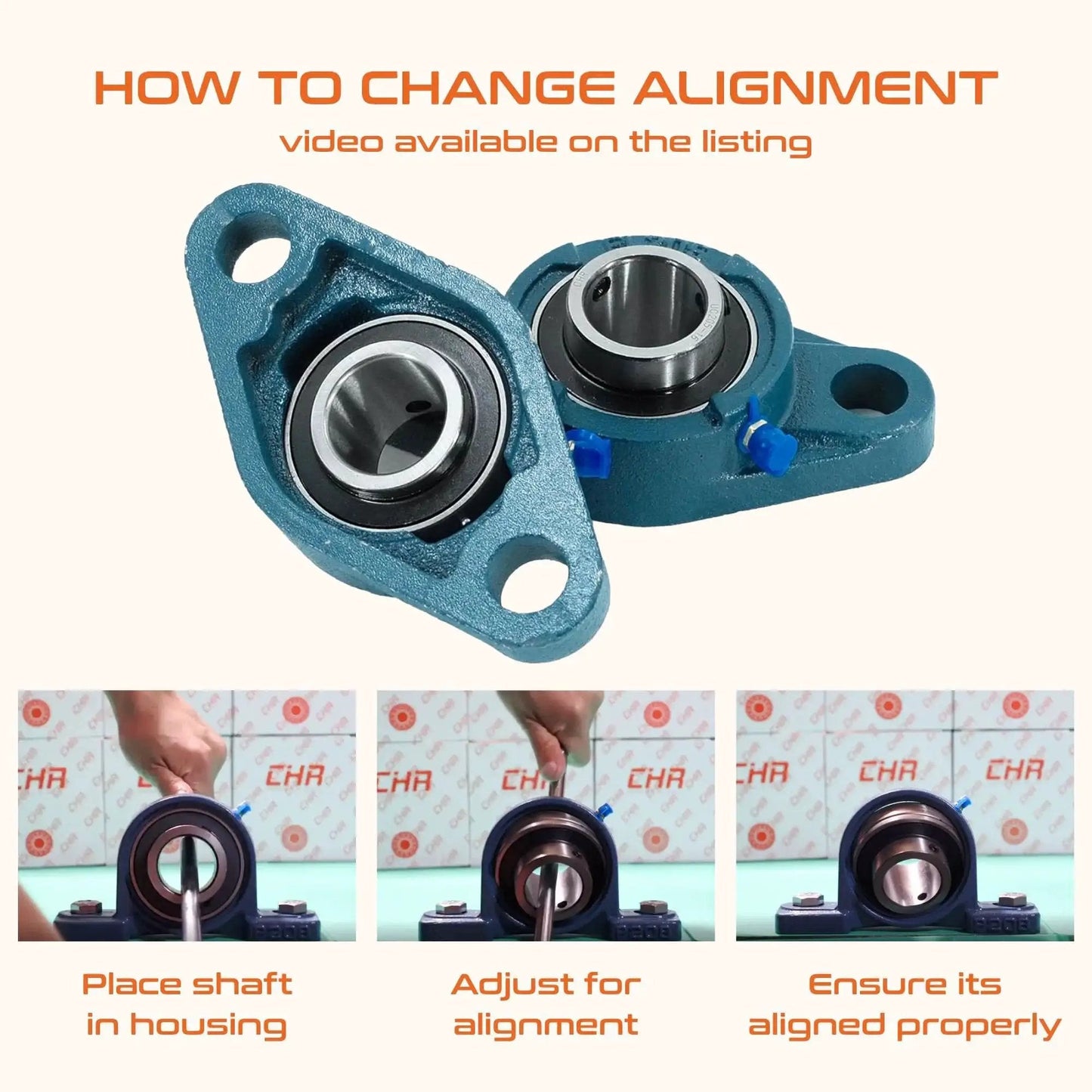 Flange Mounted Pillow Block Bearings UCFL205-16 Chrome Steel With 1 Inch Bore installation steps