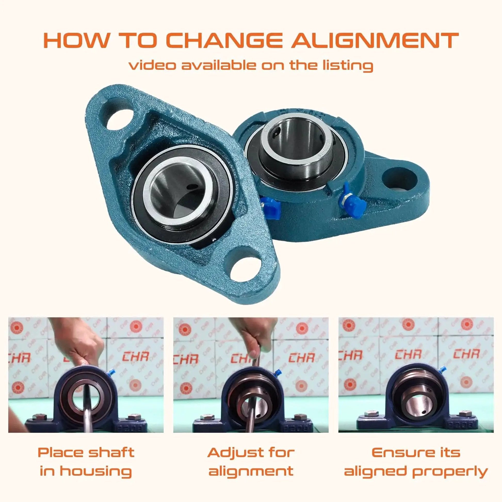 Flange Mounted Pillow Block Bearings UCFL205-16 Chrome Steel With 1 Inch Bore installation steps