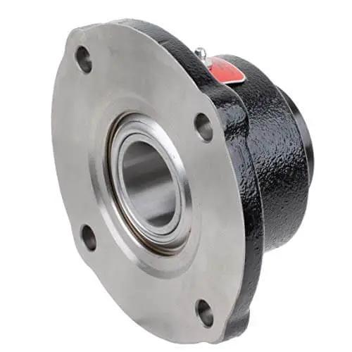 Flange Block Spherical Roller Bearing 2 3/16 Inch FB22435H Rexnord Link Belt Cast Iron Housing, engineered seals visible