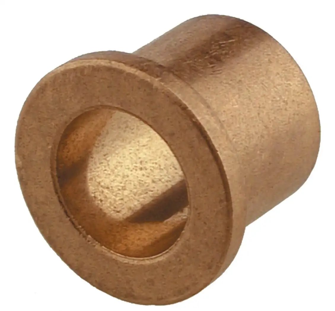 Flange Bronze Sleeve Bearing 1/2 Inch Bore 3/4 Inch Outer Diameter 15/16 Inch Length 3/4 Inch Flange Oil Impregnated Sintered Bronze