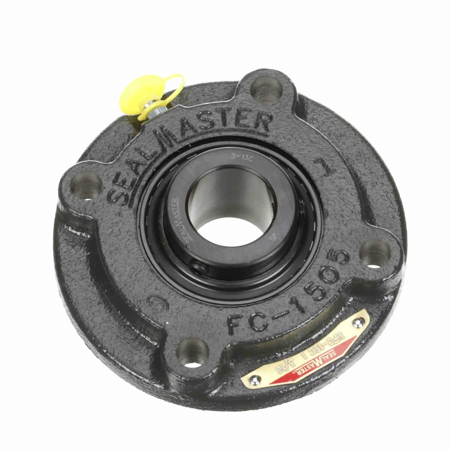 Flange Mounted Cartridge Ball Bearing In Cast Iron With Black Oxide Finish And Setscrew Lock MFC19C Sealmaster Precision Bearing