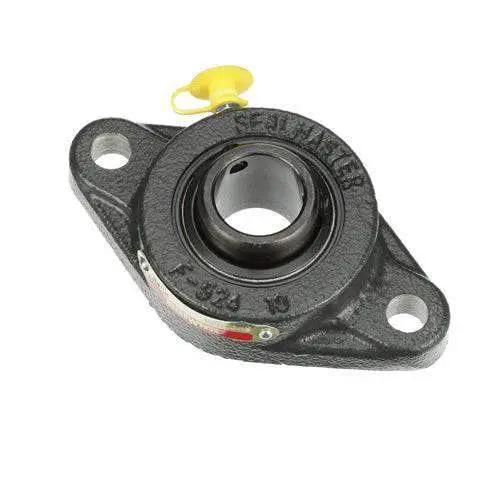 SealMaster SFT-205TMC flange-mount ball bearing unit with cast iron housing and 25 mm bore, front view.
