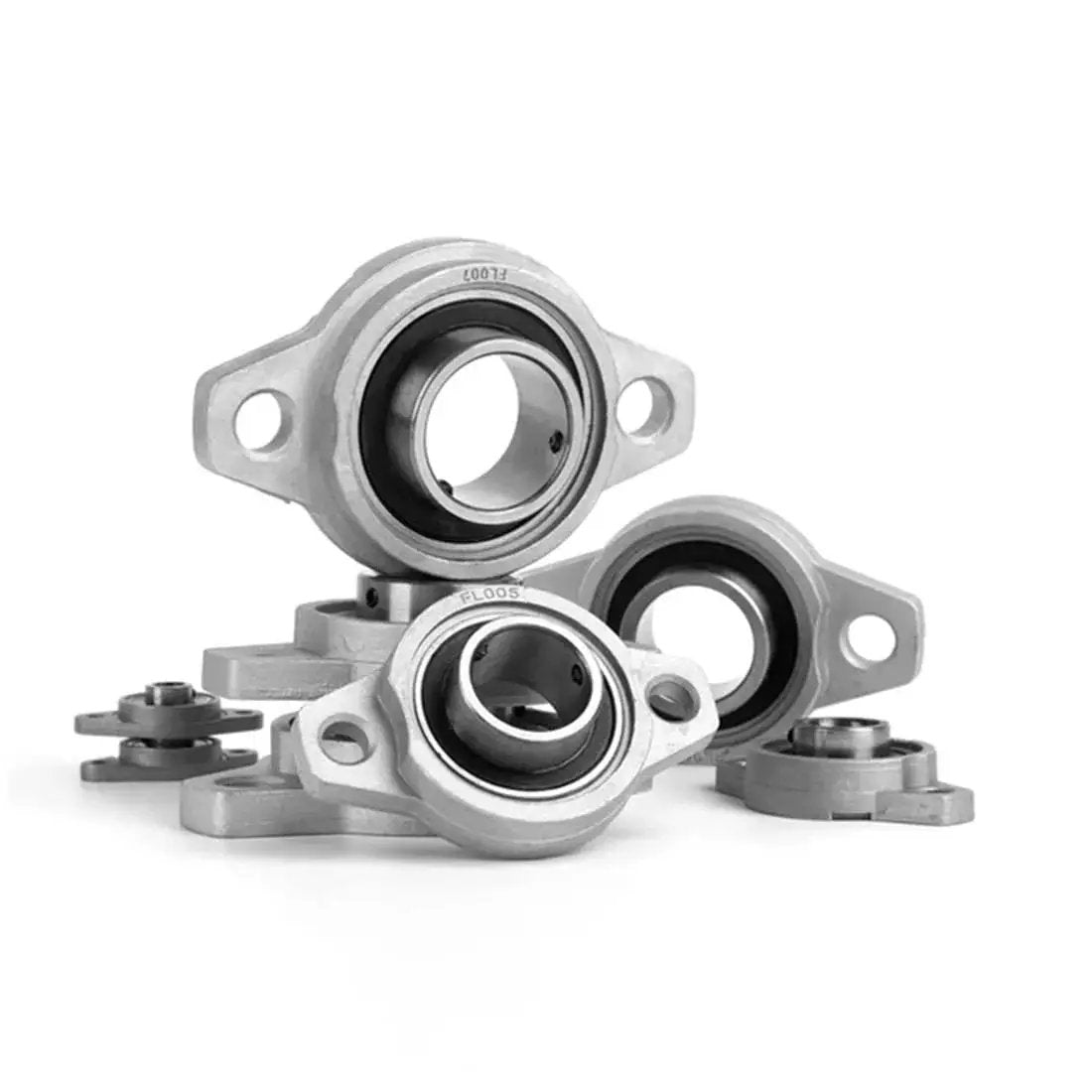 Flange Mounted Pillow Block Bearing KPL005 Set Of 4, 25mm Bore Self Aligning Zinc Alloy Plummer Block, front view