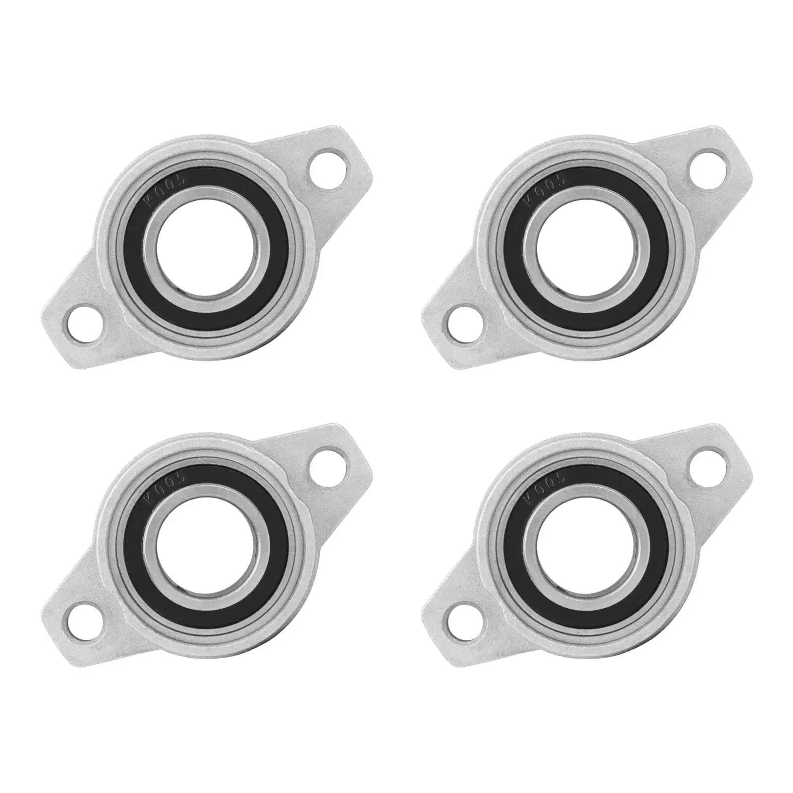 Flange Mounted Pillow Block Bearing KPL005 Set Of 4, 25mm Bore Self Aligning Zinc Alloy for 25mm Shaft
