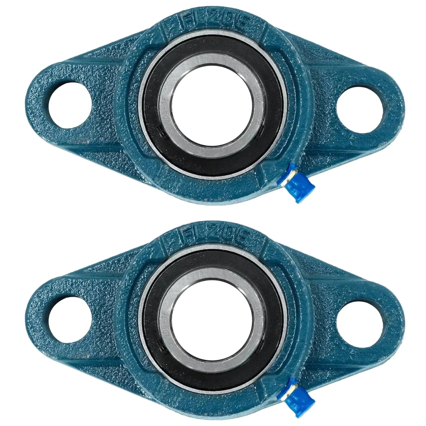 Flange Mounted Pillow Block Bearings UCFL205-16 Chrome Steel With 1 Inch Bore Pack Of 2 on white background