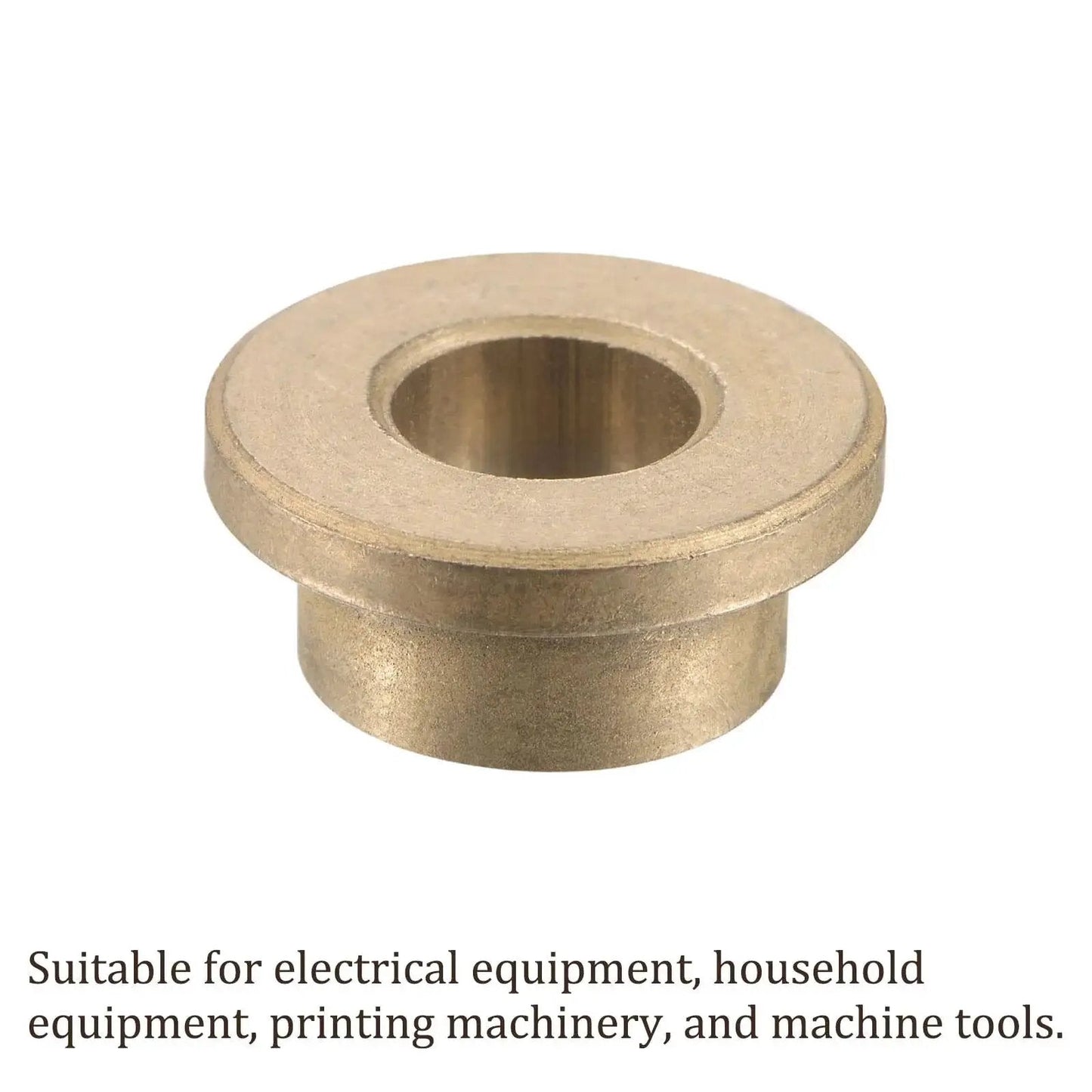 4 Pack Flange Sleeve Bearings 10mm x 16mm x 10mm Self Lubricating Sintered Bronze Bushing for Machine Shafts side view