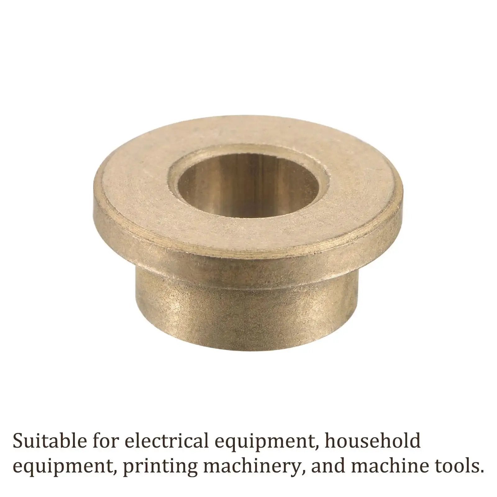 4 Pack Flange Sleeve Bearings 10mm x 16mm x 10mm Self Lubricating Sintered Bronze Bushing for Machine Shafts side view
