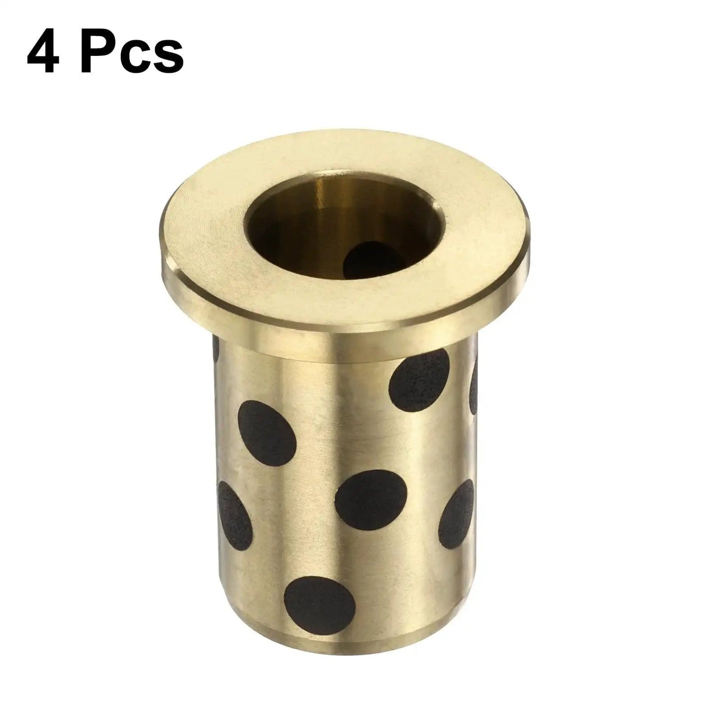 Flange Sleeve Bearings 12mm Bore 18mm OD 30mm Height Wrapped Oilless Brass Graphite Flange Bushings Self Lubricating Cast Brass Bushing