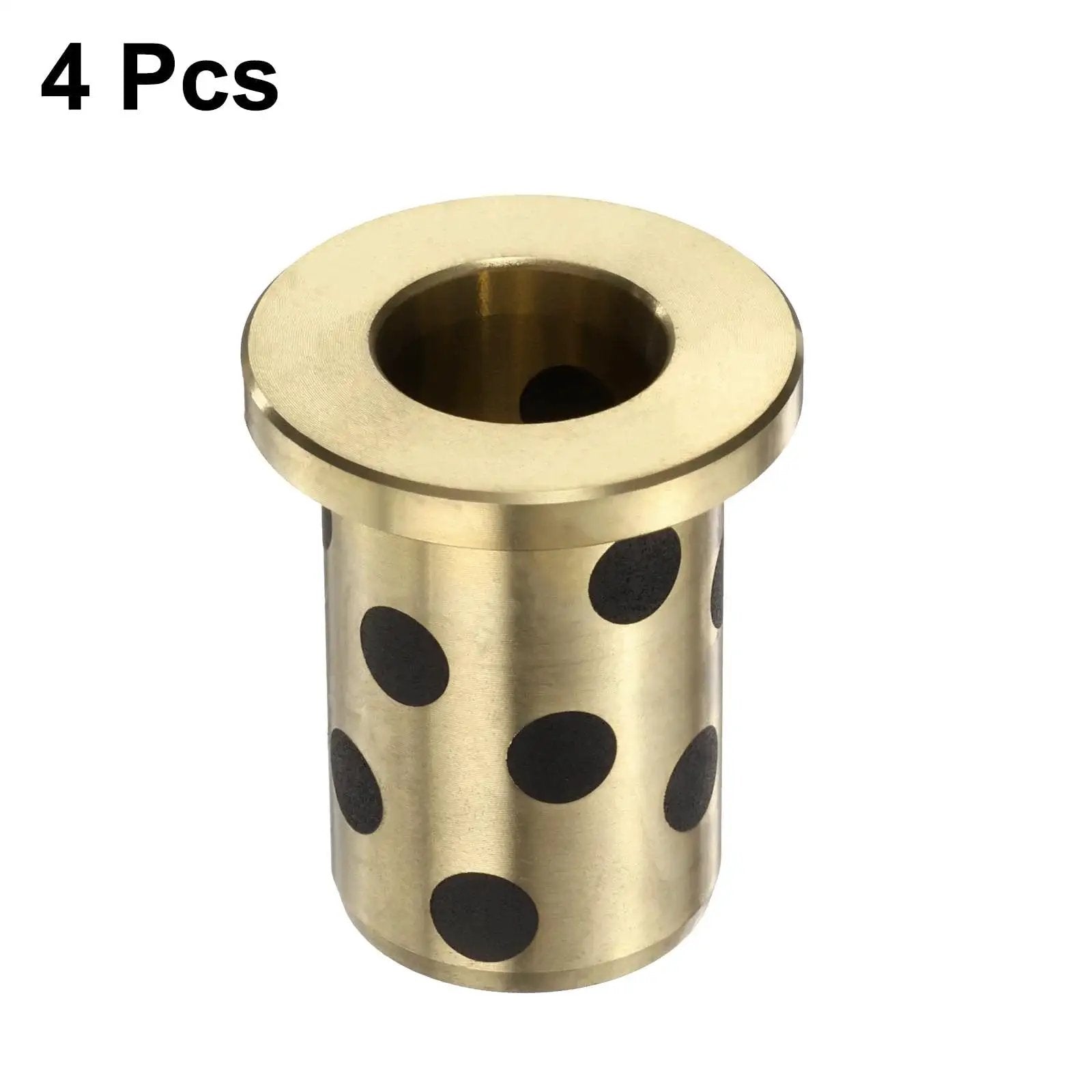 Flange Sleeve Bearings 12mm Bore 18mm OD 30mm Height Wrapped Oilless Brass Graphite Flange Bushings Self Lubricating Cast Brass Bushing