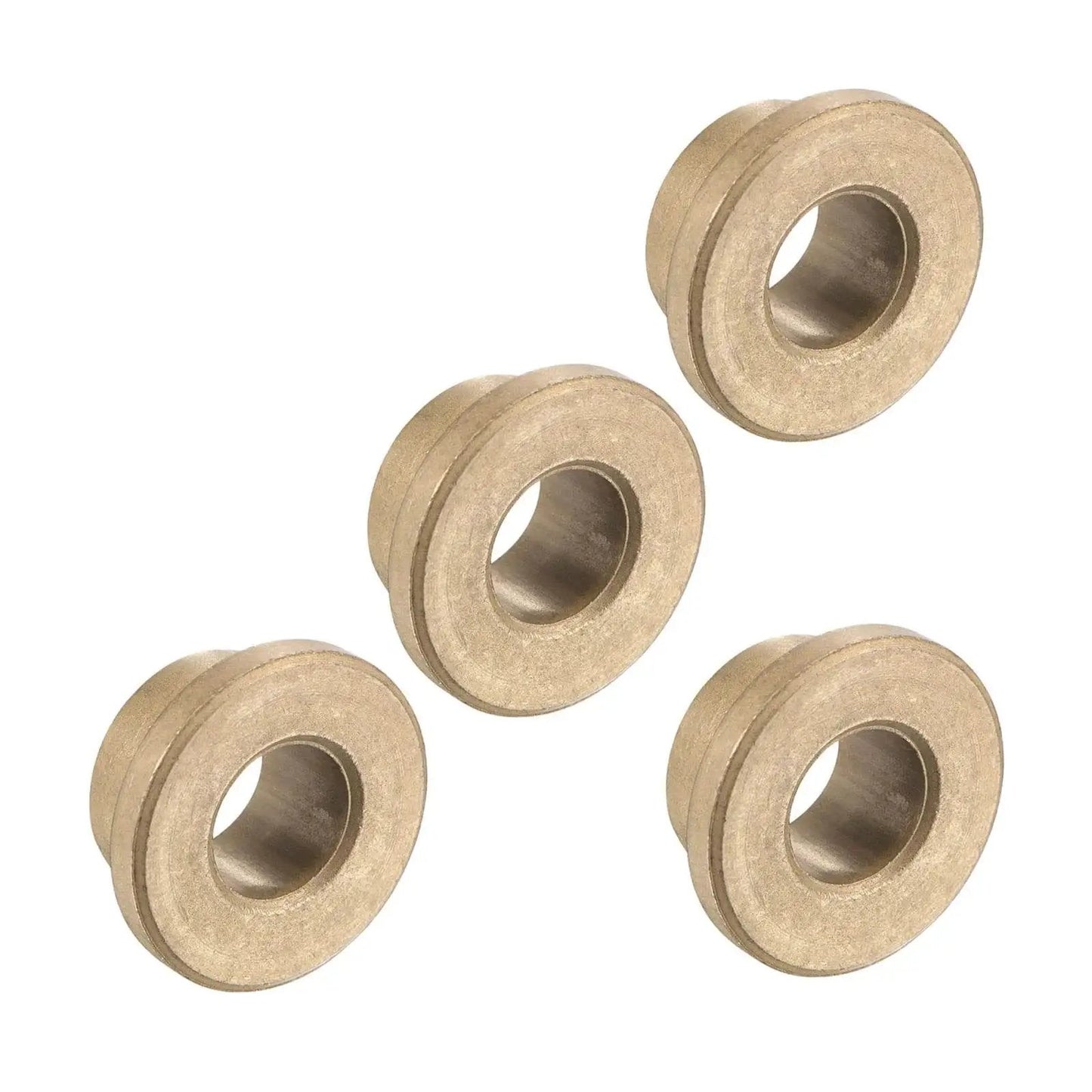 4 Pack Flange Sleeve Bearings 10mm x 16mm x 10mm Self Lubricating Sintered Bronze Bushing for Machine Shafts Maintenance Free Low Noise