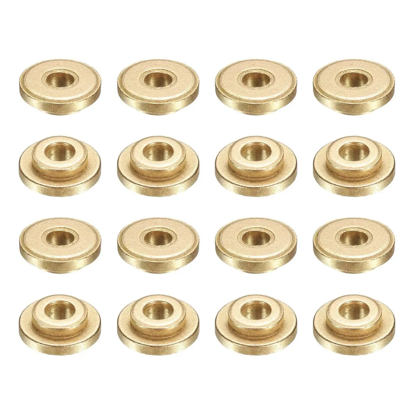 16 Pcs Flange Sleeve Bearings 4mm Bore 8mm OD 4mm Length With 12mm Flange Diameter And 2mm Flange Thickness Self Lubricating Sintered Bronze Bushings