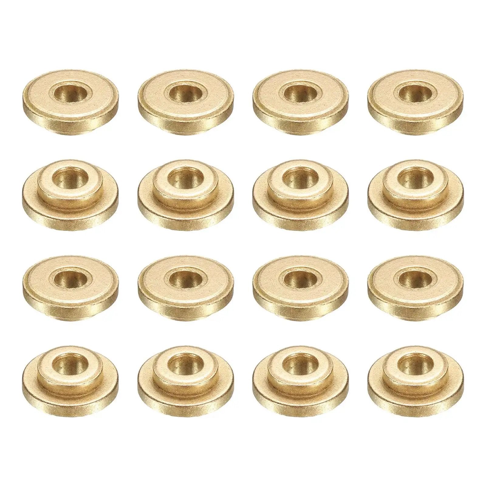16 Pcs Flange Sleeve Bearings 4mm Bore 8mm OD 4mm Length With 12mm Flange Diameter And 2mm Flange Thickness Self Lubricating Sintered Bronze Bushings