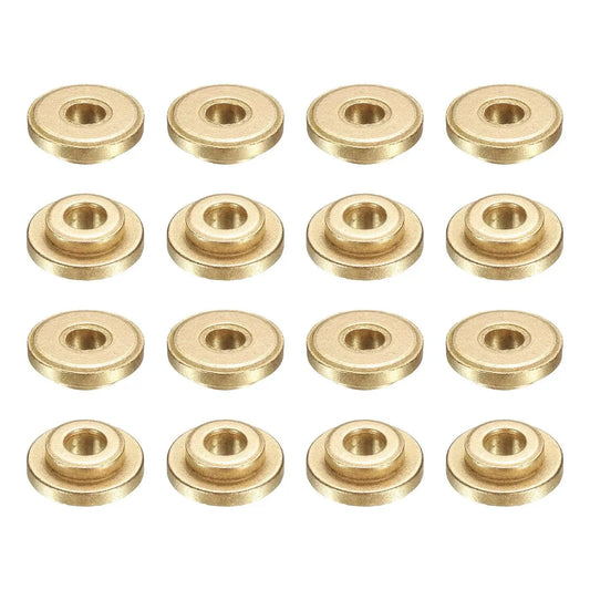 16 Pcs Flange Sleeve Bearings 4mm Bore 8mm OD 4mm Length With 12mm Flange Diameter And 2mm Flange Thickness Self Lubricating Sintered Bronze Bushings