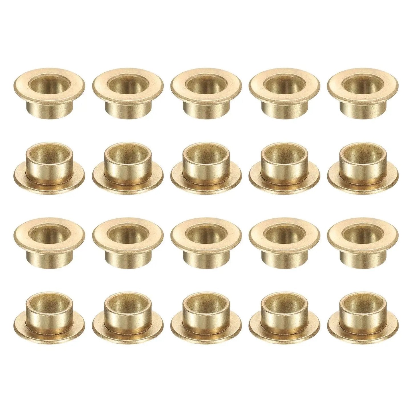 20 Pcs Flange Sleeve Bearings Set With 8mm Bore 10mm OD 6mm Length 15mm Flange Diameter And 1.2mm Flange Thickness Self Lubricating Sintered Bronze Bushing