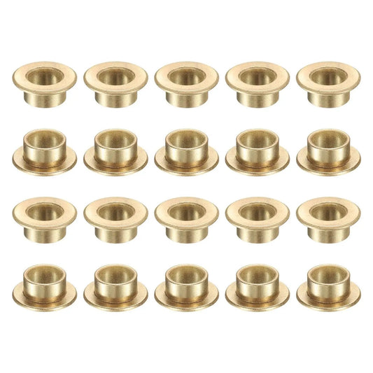 20 Pcs Flange Sleeve Bearings Set With 8mm Bore 10mm OD 6mm Length 15mm Flange Diameter And 1.2mm Flange Thickness Self Lubricating Sintered Bronze Bushing