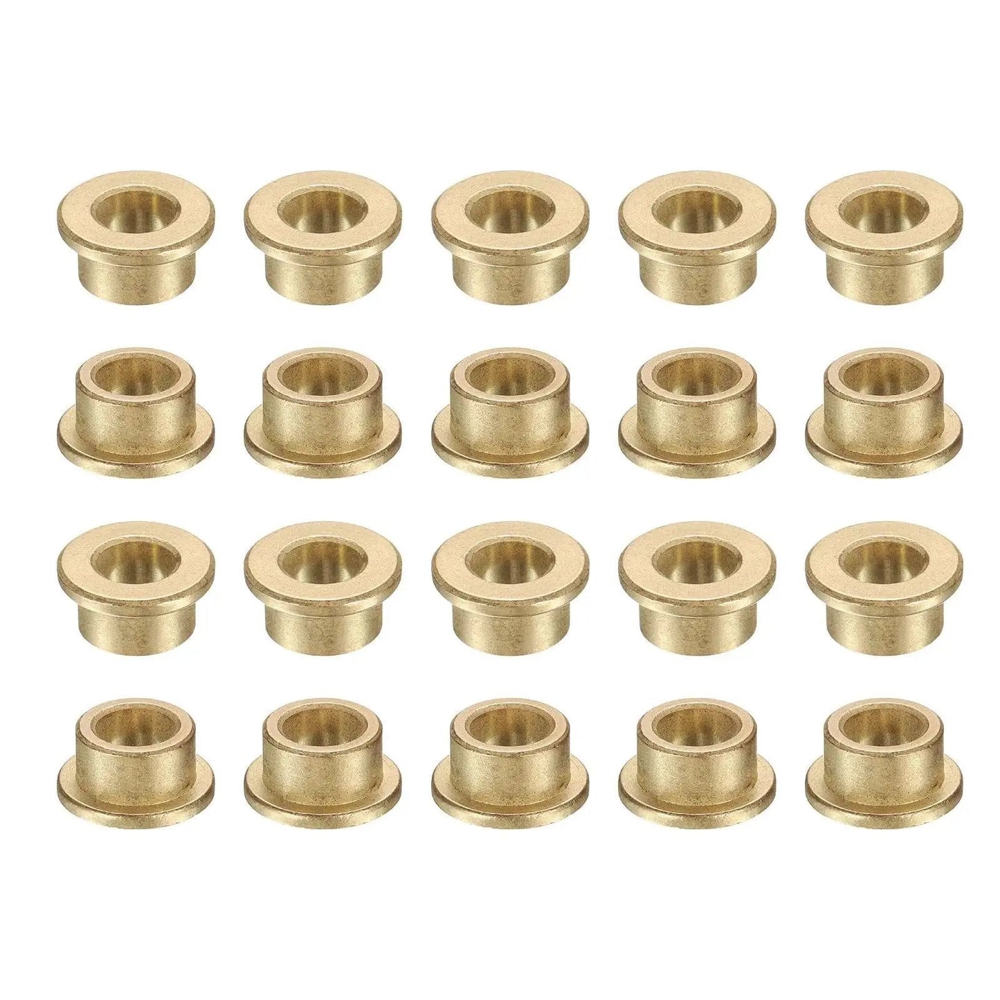 Flange Sleeve Bearings Set 20 Pcs 8mm Bore 12mm OD 8mm Length Self Lubricating Sintered Bronze Bushings With 16mm Flange Diameter