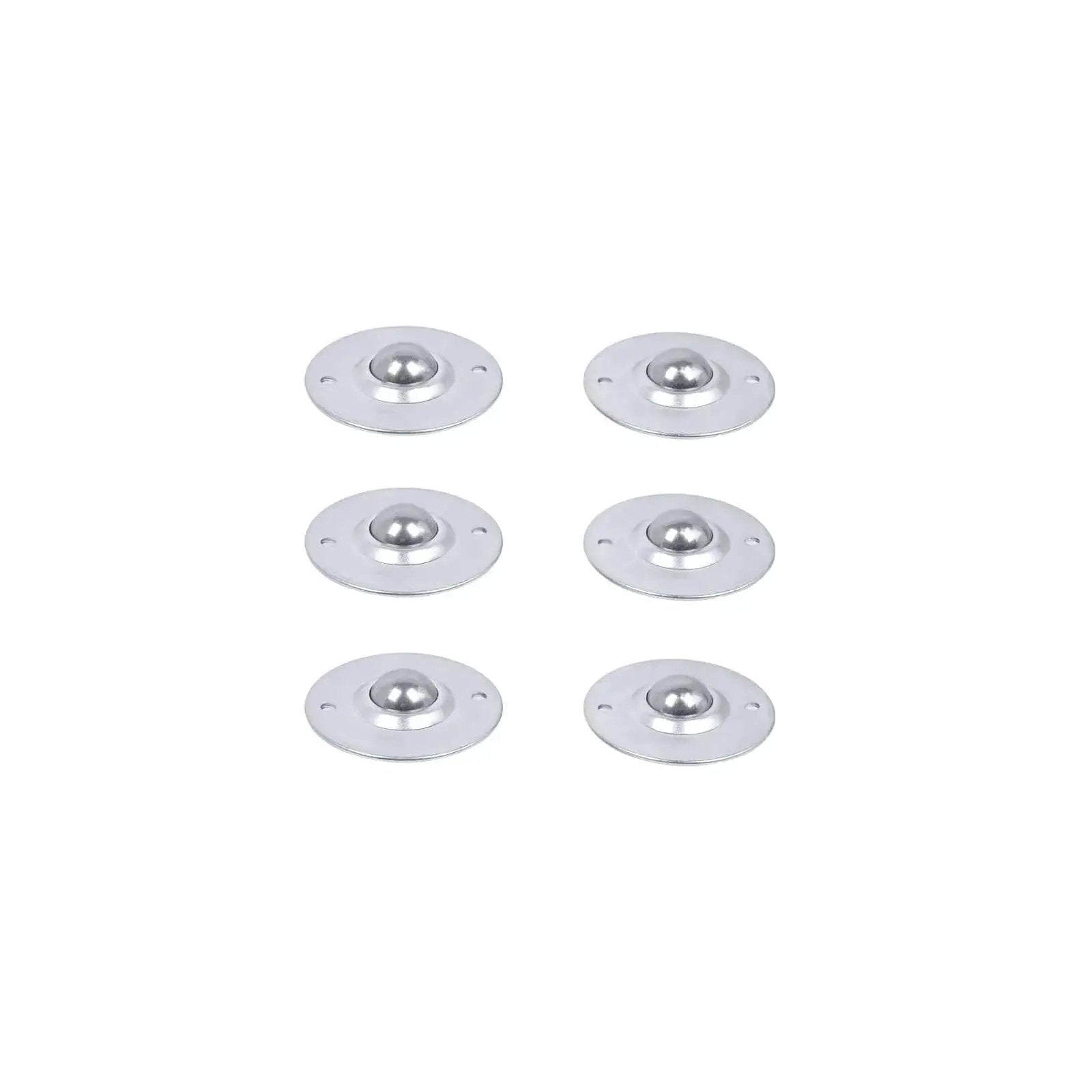Roller Ball Transfer Bearing Casters Five Eighths Inch Flange Mount 360 Degree Universal Rotation, 6 Pack