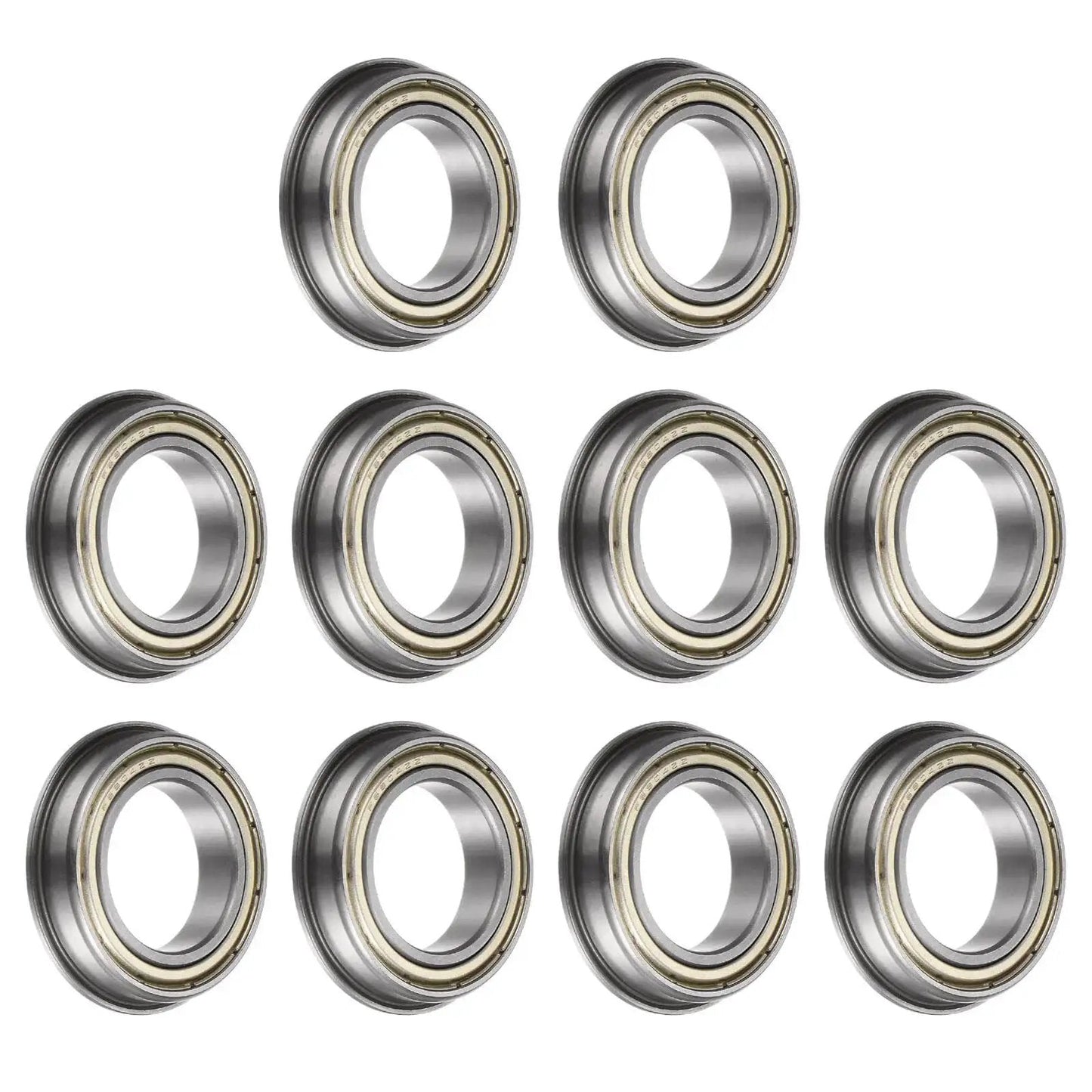 F6804ZZ Flanged Ball Bearing With Double Shielding 20x32x7mm Chrome Steel ABEC1 Bearings 10 Pack for machinery automation and DIY projects.