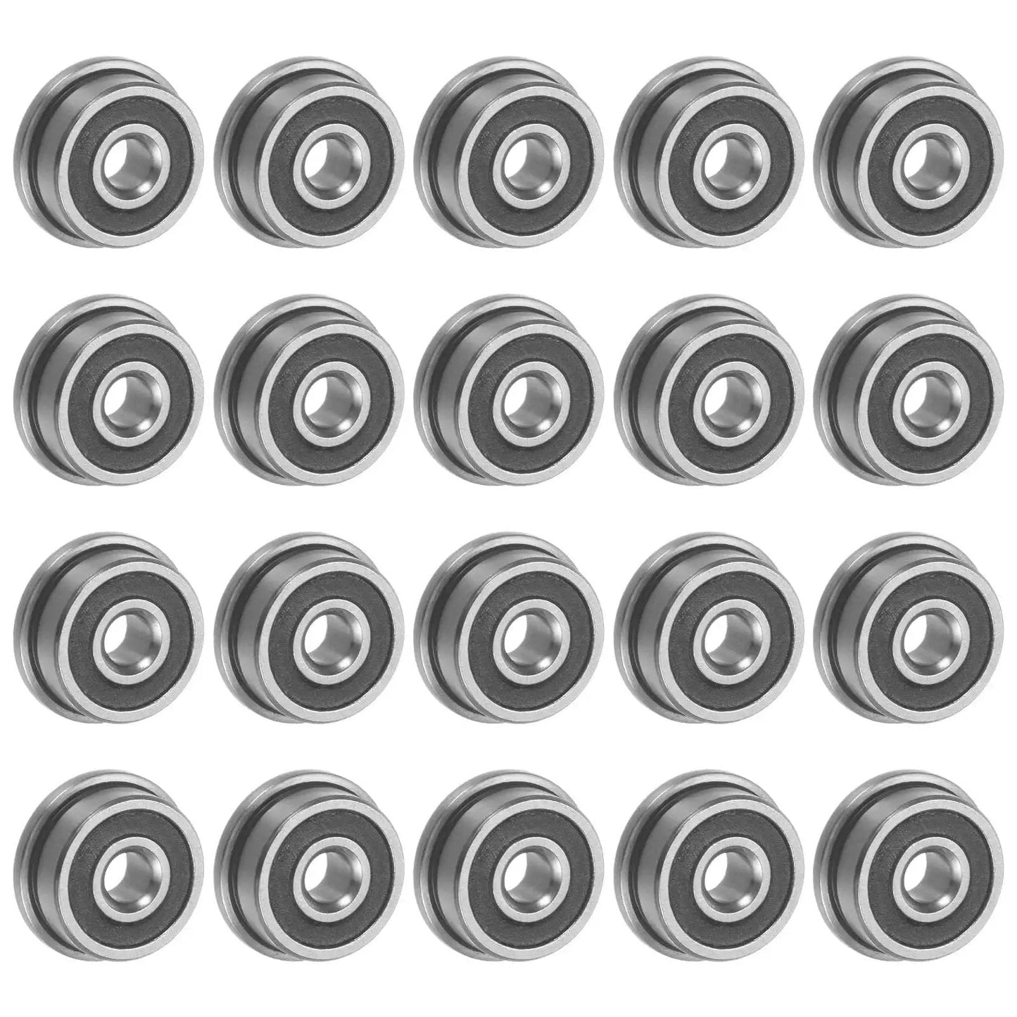 Flanged Ball Bearing 3x10x4mm F623 2RS Double Sealed Chrome Steel, pack of 20 pieces, compact design for machinery and robotics projects.