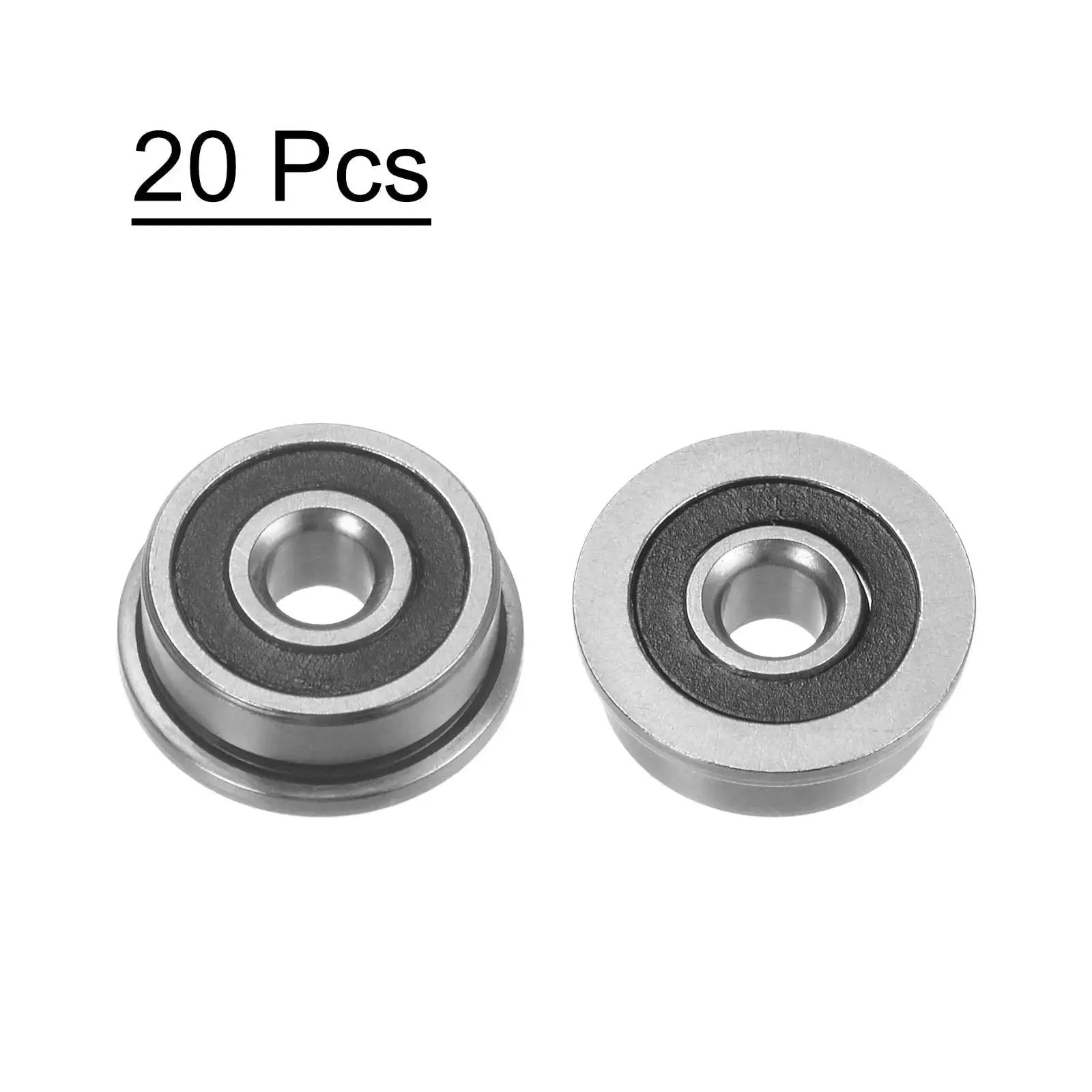 Flanged Ball Bearing 3x10x4mm F623 2RS Double Sealed Chrome Steel Flange Bearings 20 Pieces for Machinery and Robotics