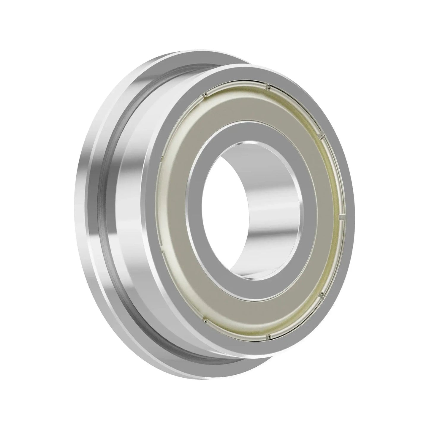 Flanged Ball Bearing Set 10 Pack 8x16x5mm F688ZZ showing chrome steel with metal shields for industrial machines and tools