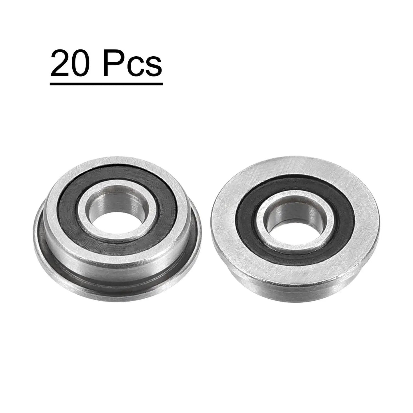Flanged Ball Bearing F695-2RS 5x13x4mm Double Sealed Chrome Steel ABEC1 Precision Bearings, pack of 20
