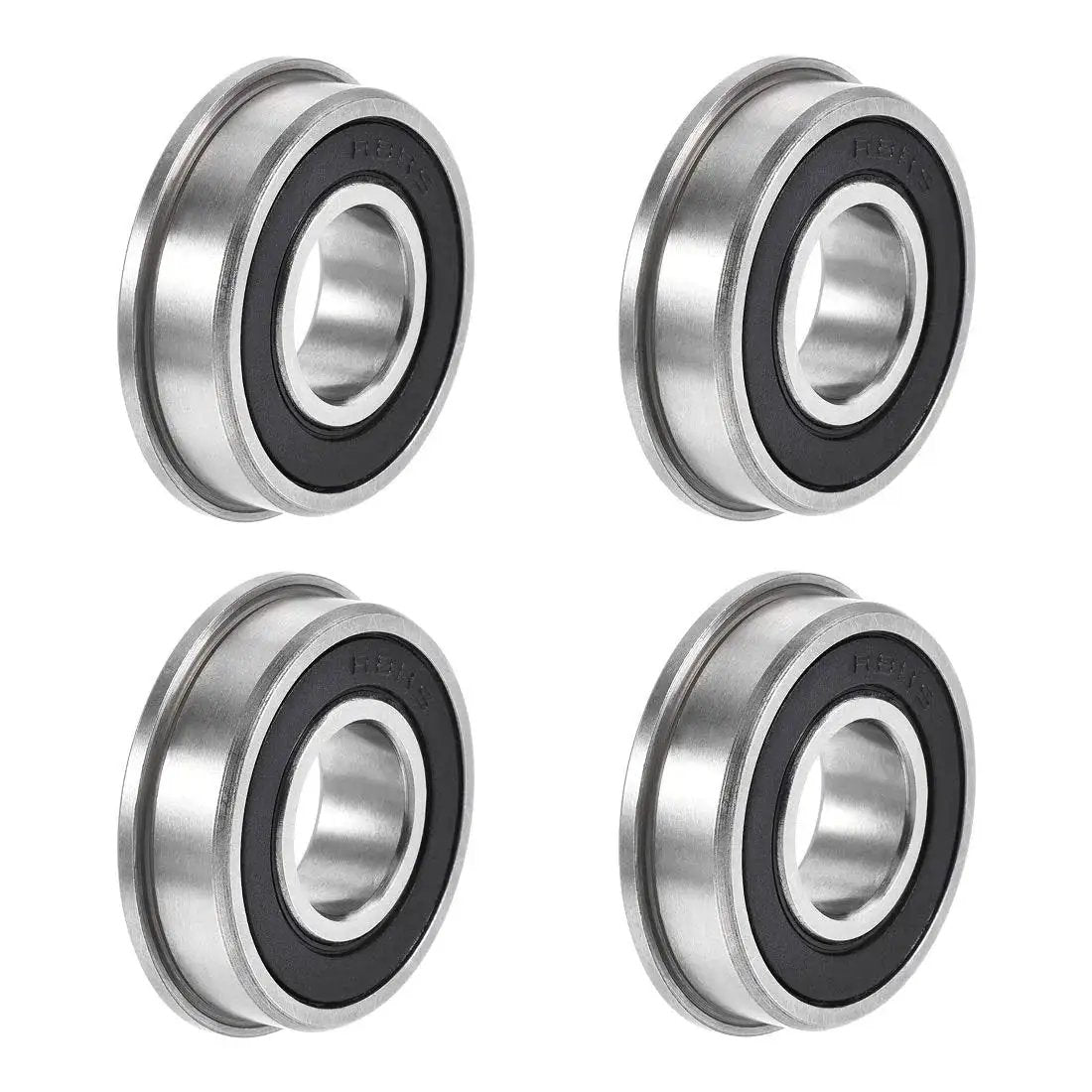 Pack of 4 Flanged Ball Bearing FR8-2RS 1/2 x 1-1/8 x 5/16 In Double Sealed Chrome Steel ABEC-3 Bearings